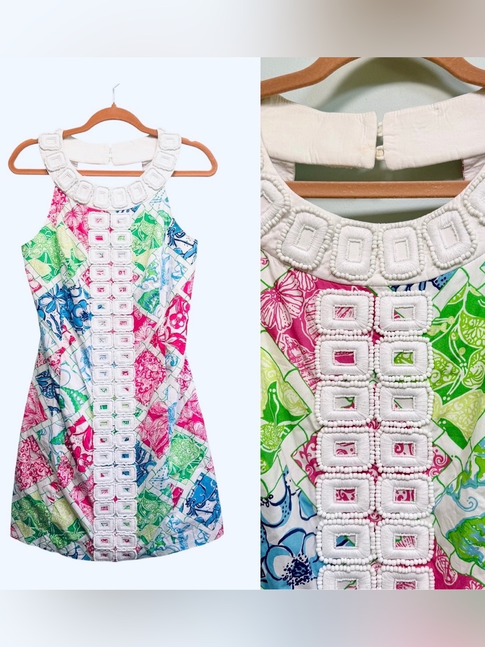 Lilly Pulitzer Jubilee Hollywood Square Harmon Beaded Sheath Dress, Size 4